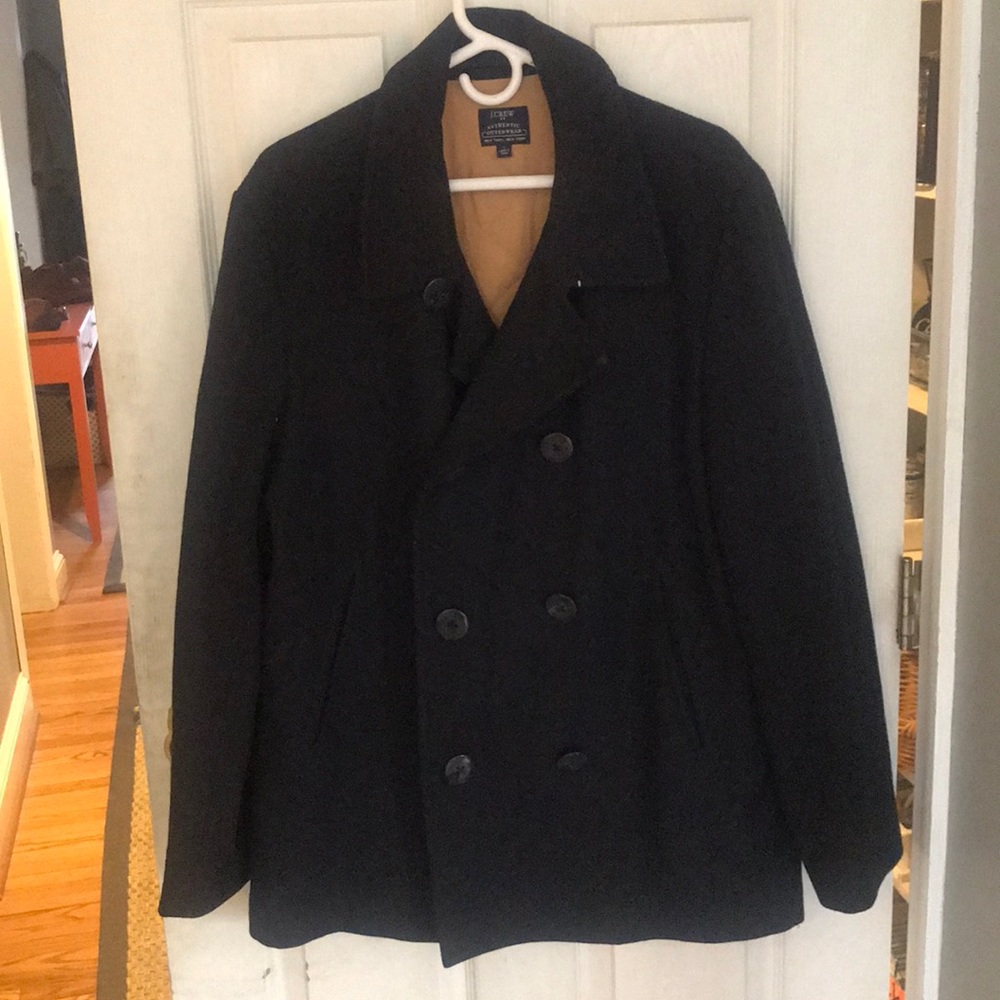 J. Crew men’s classic pea coat. Navy, size large